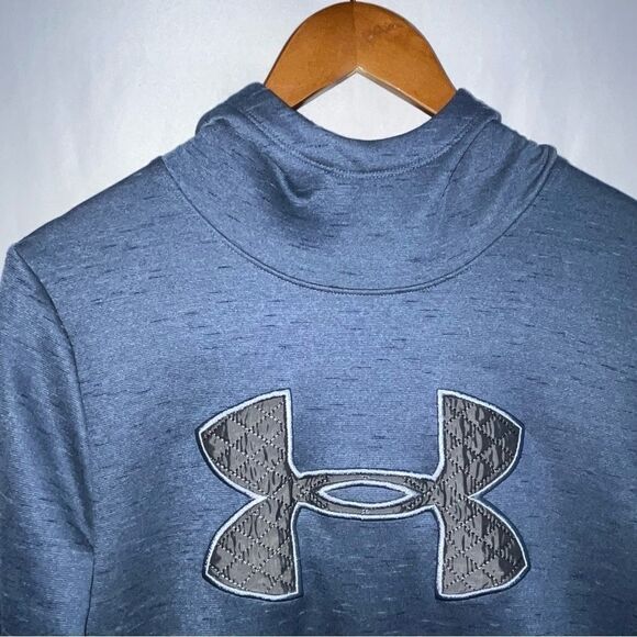 Men's Navy Blue Under Armour Logo Hooded Sweatshirt - Picture 7 of 7